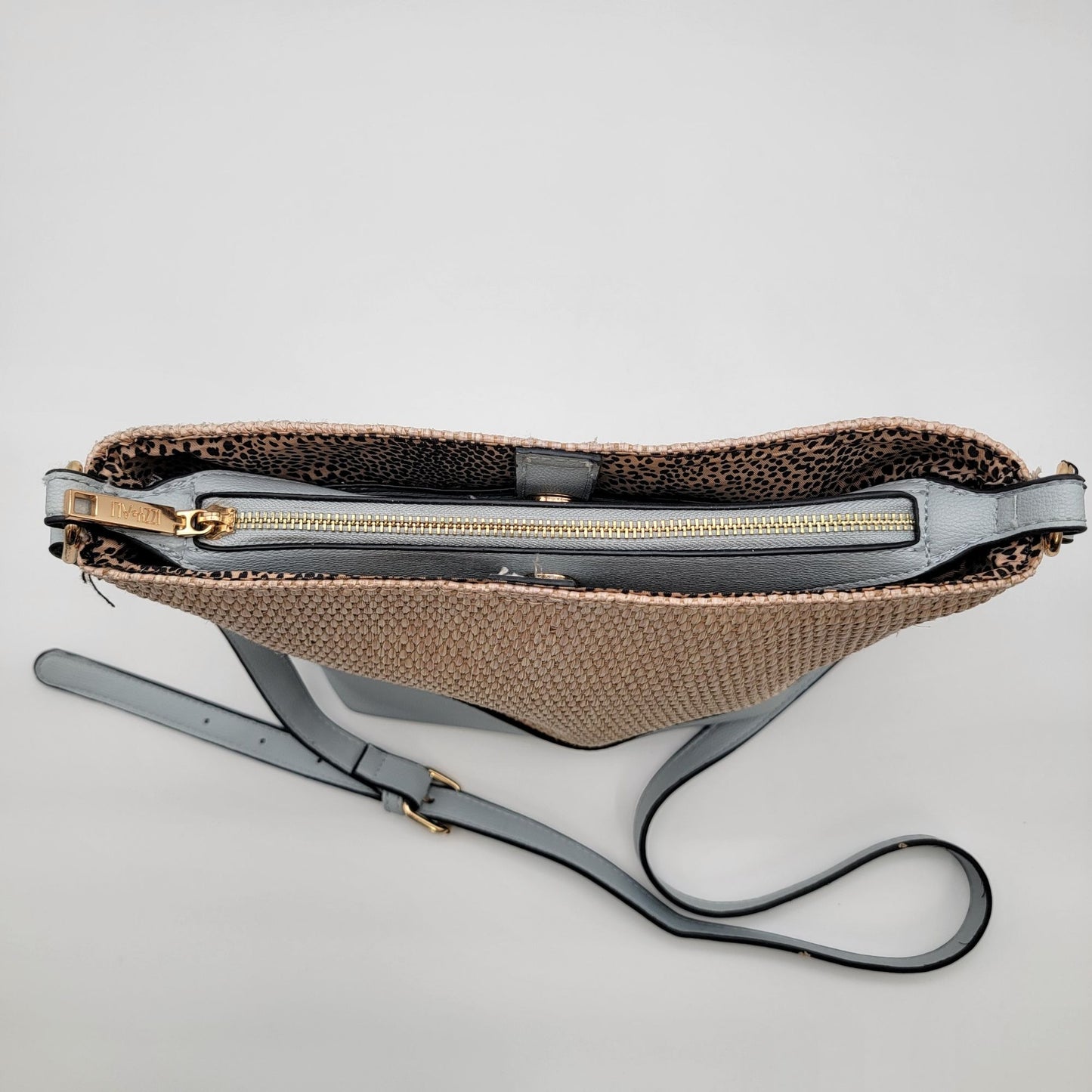 Izzy & Ali Vegan Leather Wicker Crossbody Handbag