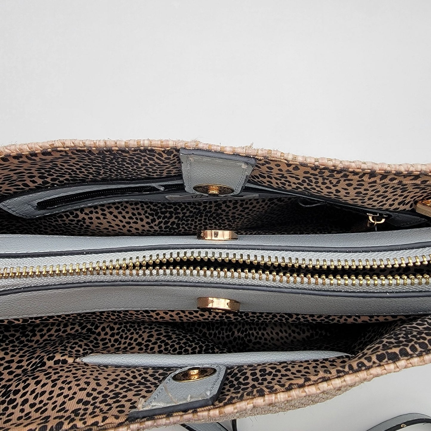 Izzy & Ali Vegan Leather Wicker Crossbody Handbag