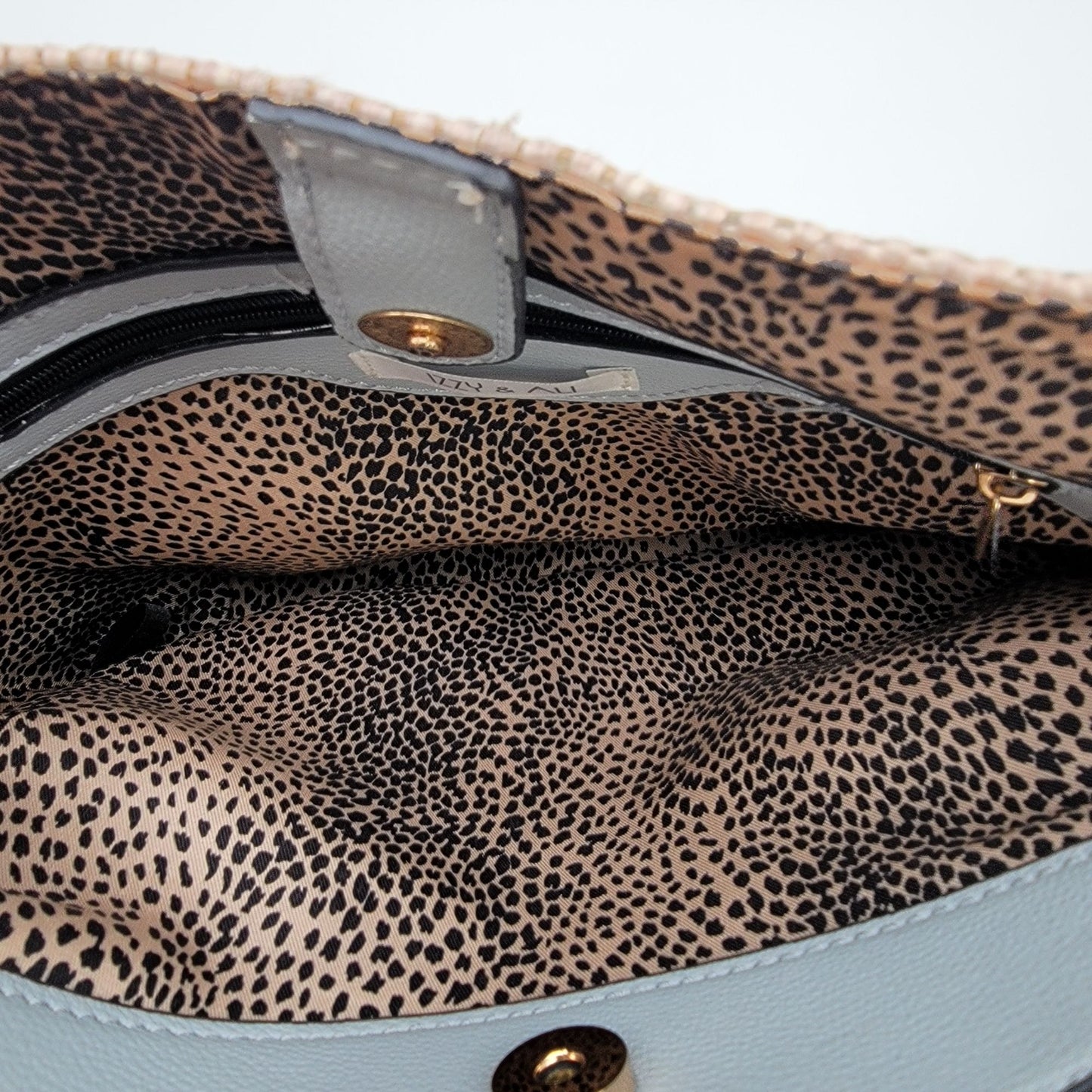 Izzy & Ali Vegan Leather Wicker Crossbody Handbag