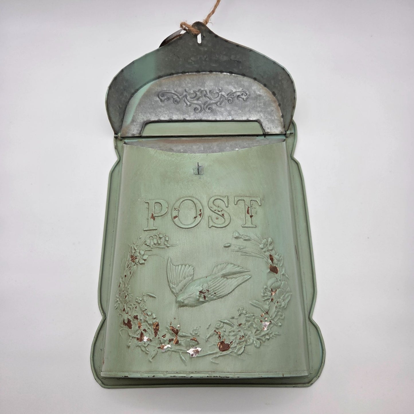 Vintage-Inspired Distressed Metal Wall-Mounted Post Mail Box