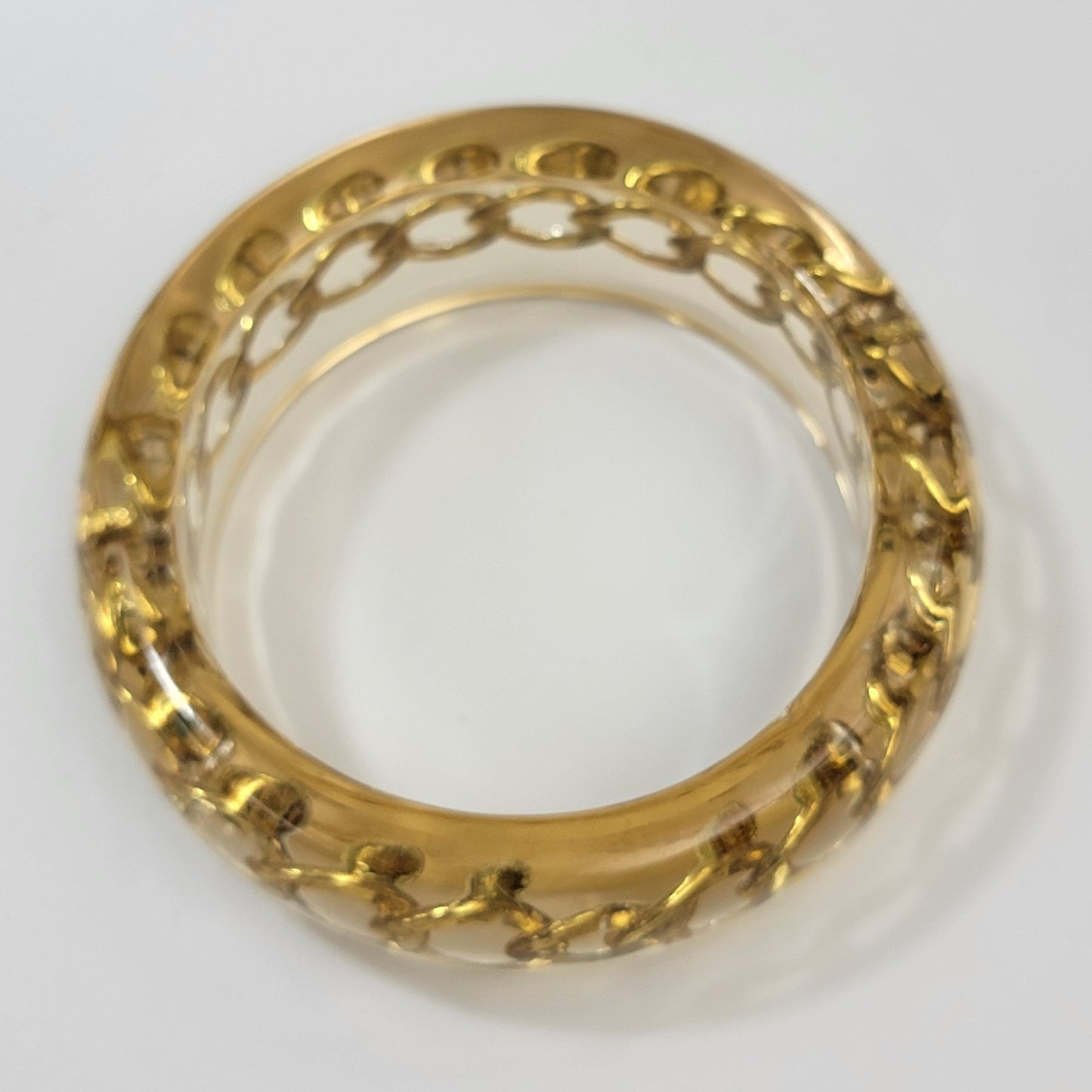 Vintage Lucite Curb Chain Bangle Bracelet