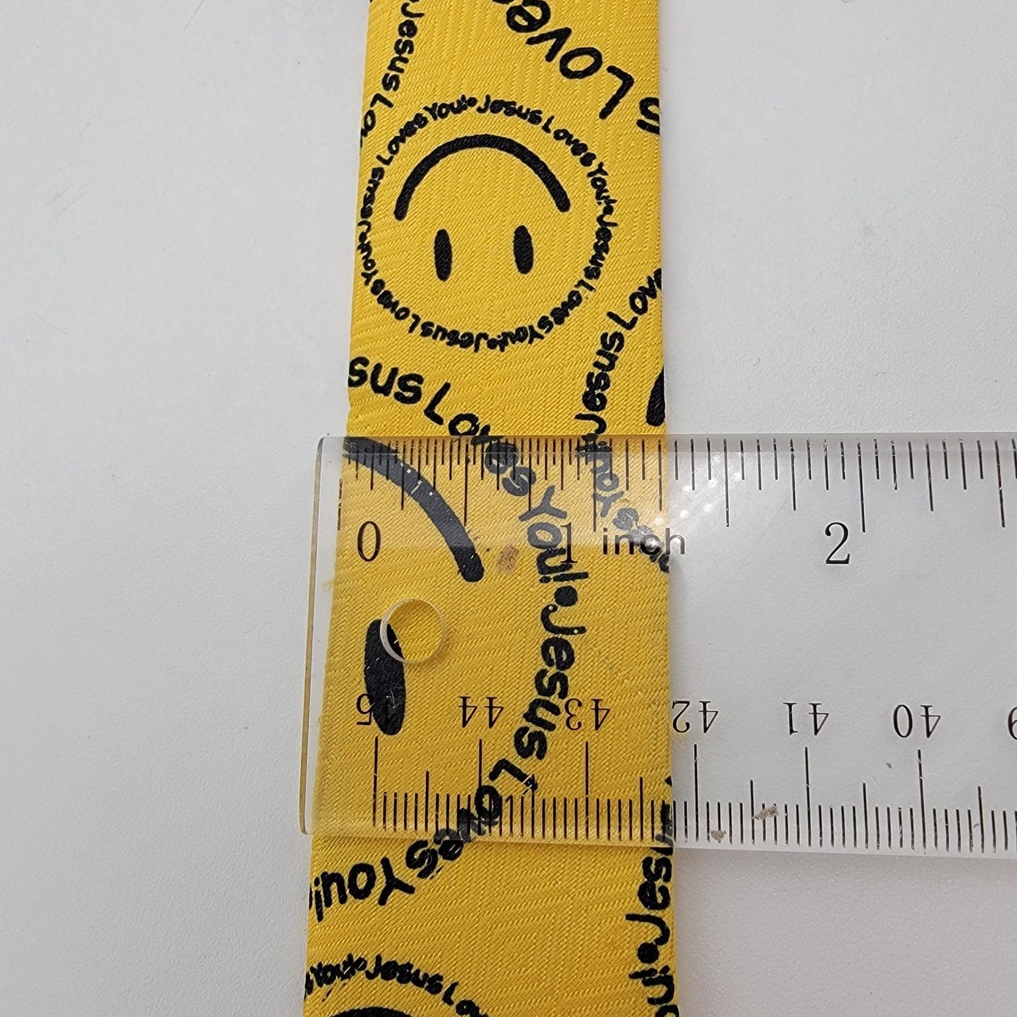 Vintage Tie Mania Yellow Smiley Face Jesus Loves You Necktie