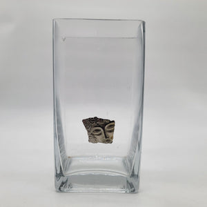 1980s Art Nouveau JJ Goddess Face Clear Glass Vase