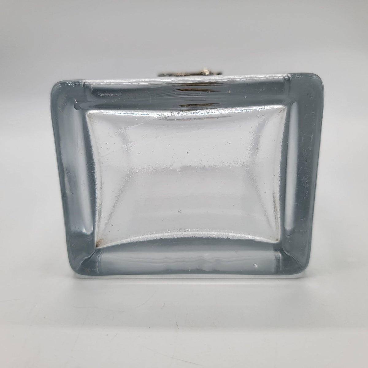 1980s Art Nouveau JJ Goddess Face Clear Glass Vase
