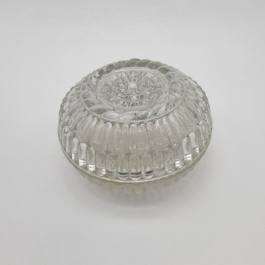 Vintage Round Glass Trinket Box