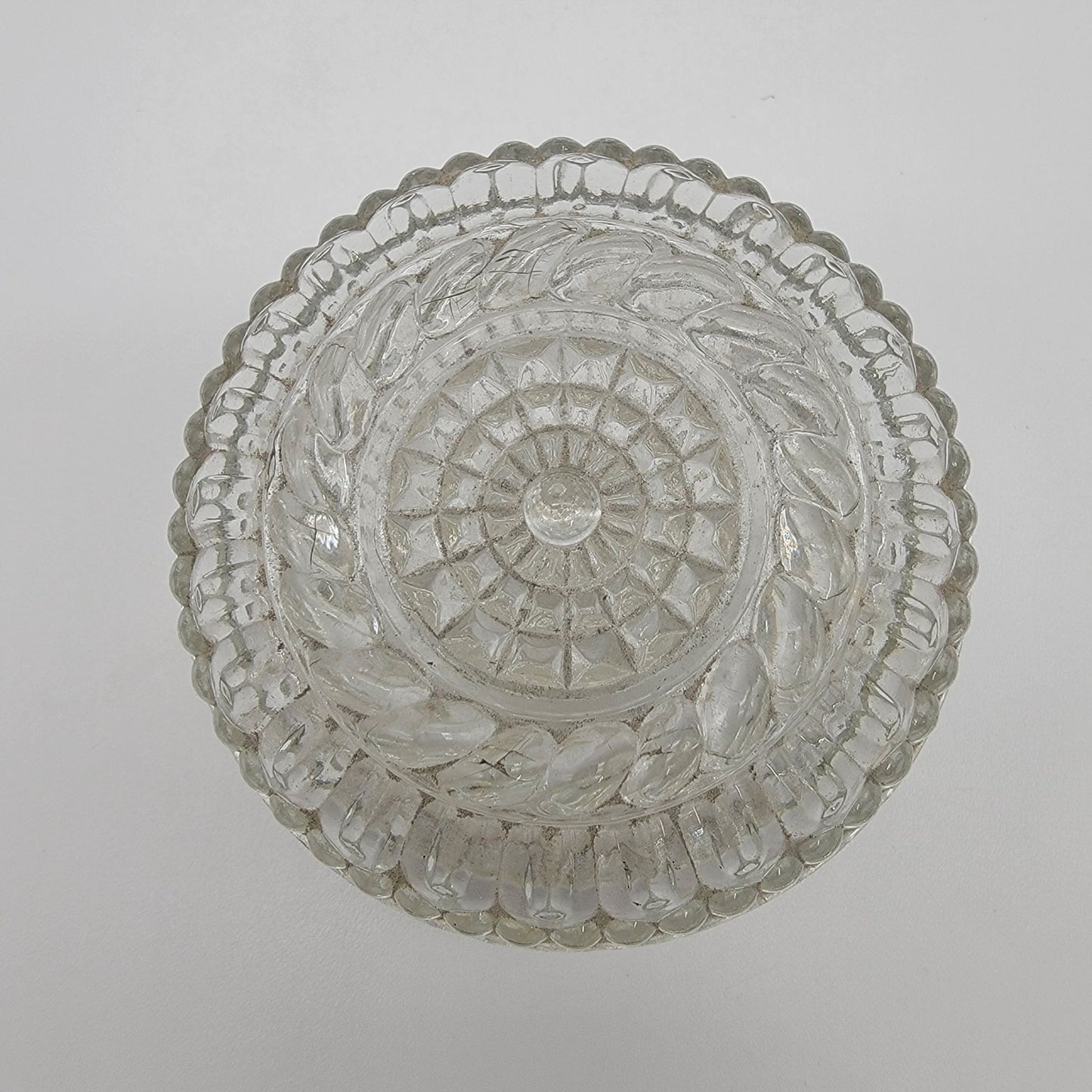 Vintage Round Glass Trinket Box