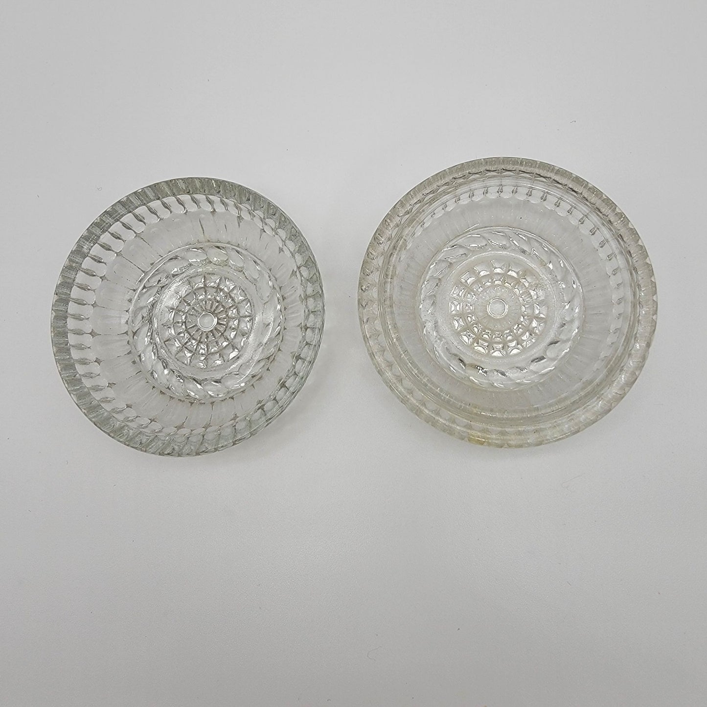 Vintage Round Glass Trinket Box