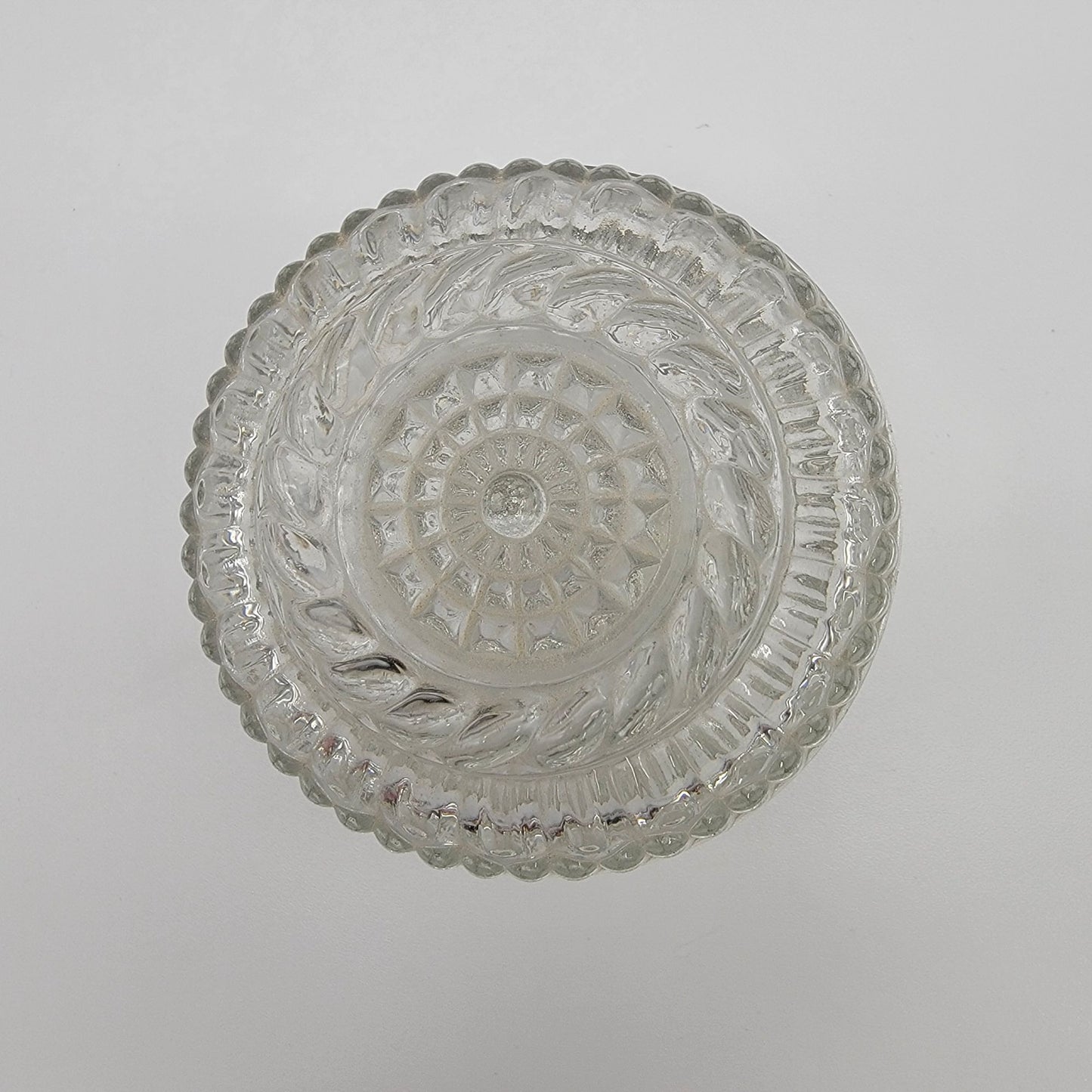 Vintage Round Glass Trinket Box