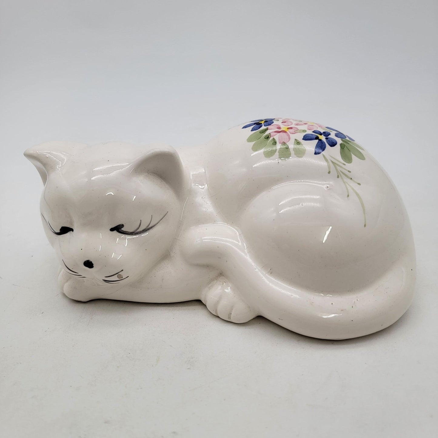 Vintage PRICE Hand Painted Porcelain Sleeping Cat Figurine