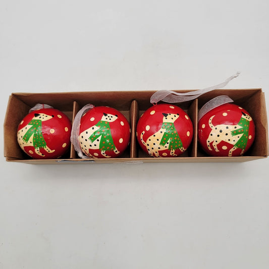 Set Of 4 Reese & Riley Dog Christmas Ornaments In Original Box