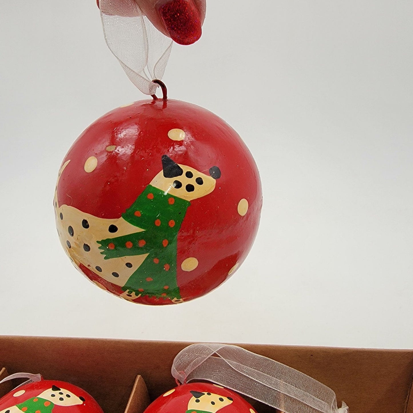 Set Of 4 Reese & Riley Dog Christmas Ornaments In Original Box