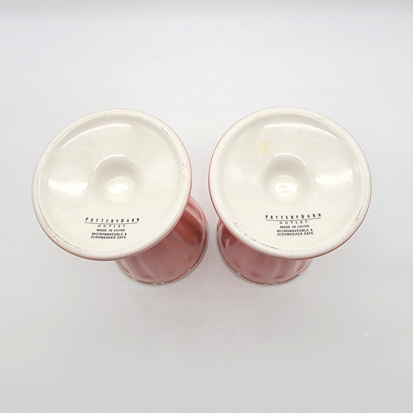 Pair Of Pottery Barn Pink Milkshake Parfait Cups Retired