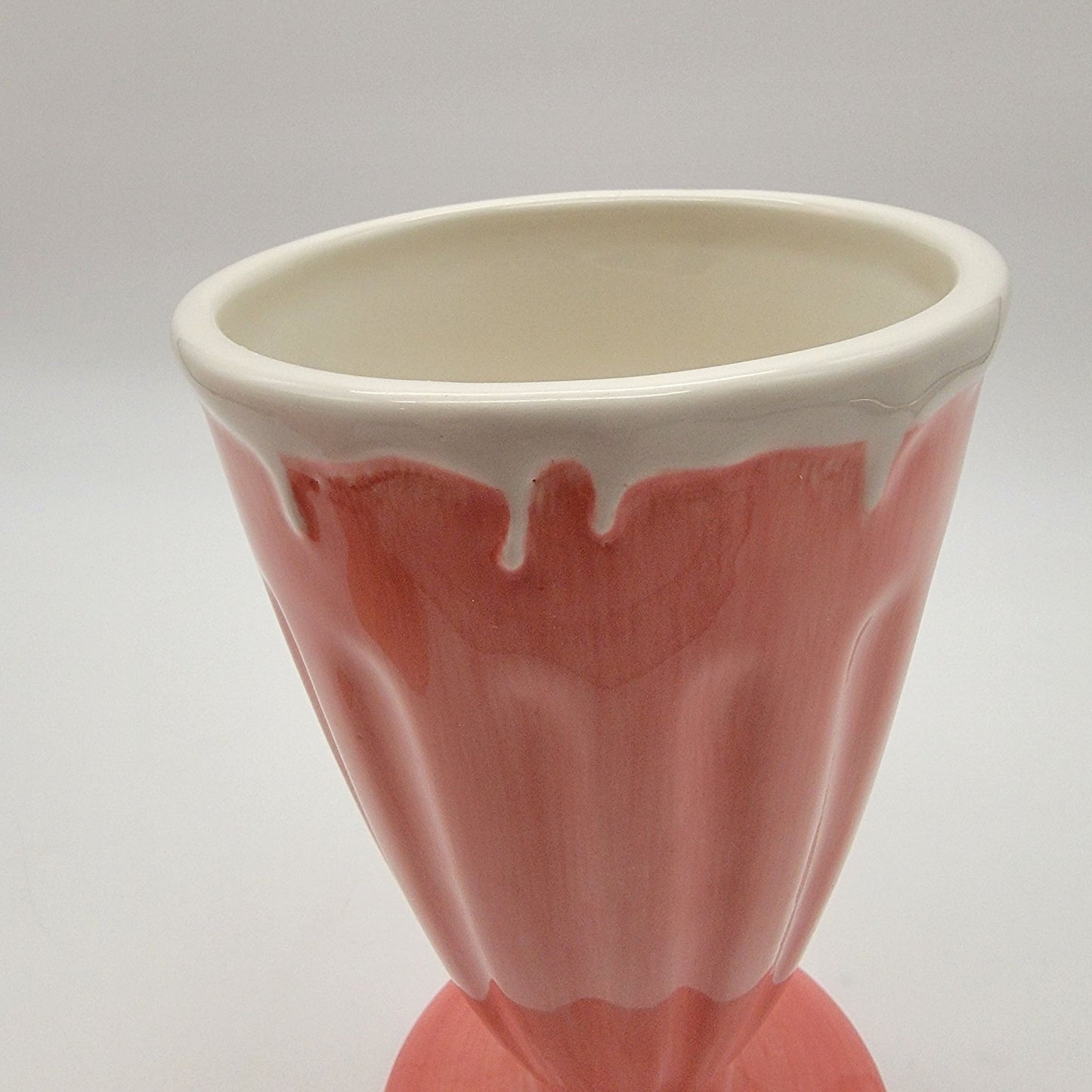 Pair Of Pottery Barn Pink Milkshake Parfait Cups Retired