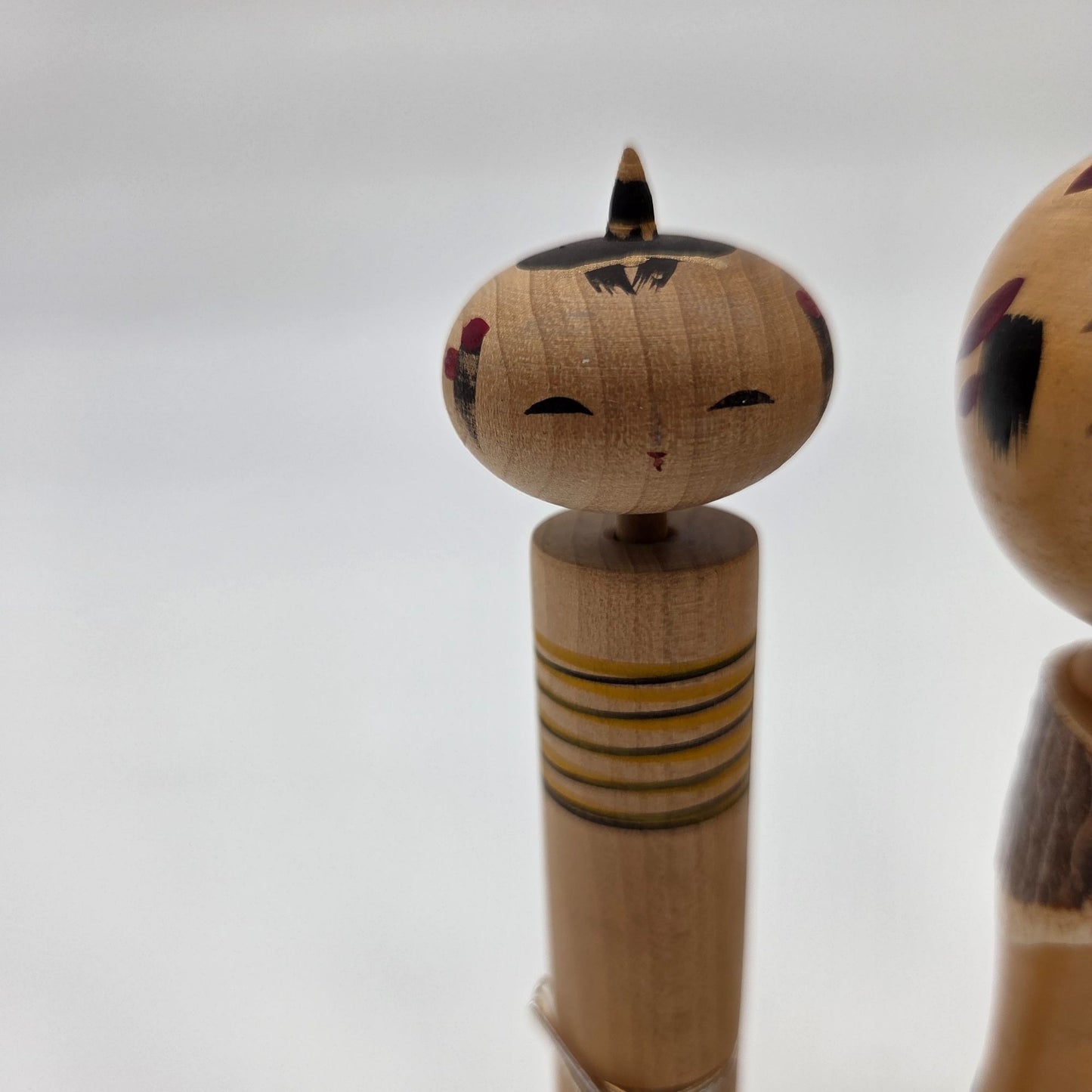 Set Of 3 Wood Japanese Kokeshi Dolls