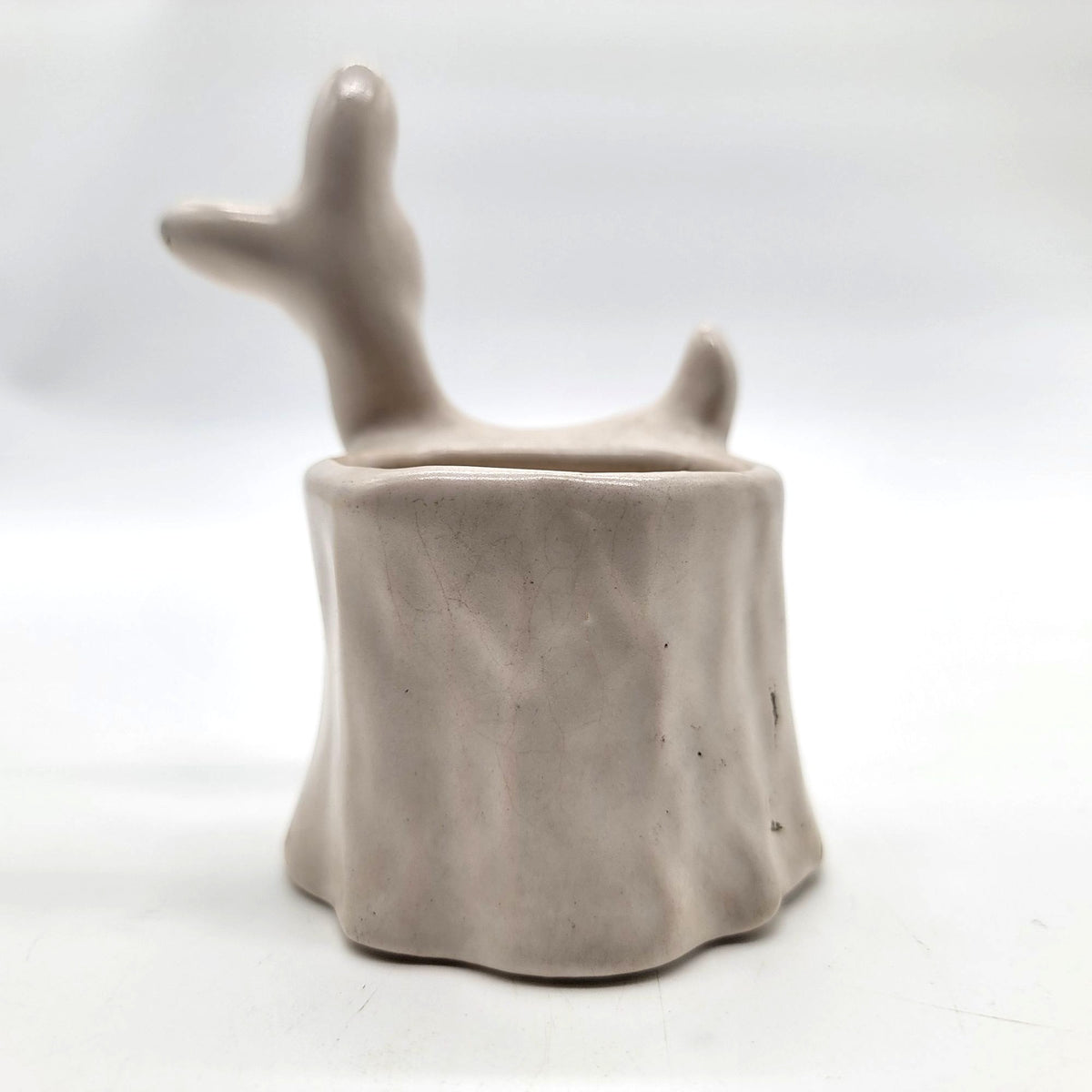 1940s White Royal Haeger Deer Fawn Planter