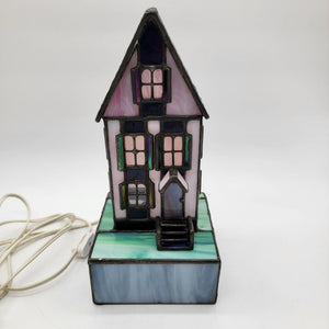 Forma Vitrum Tiffany Style Stained Glass House Lamp by Bill Job