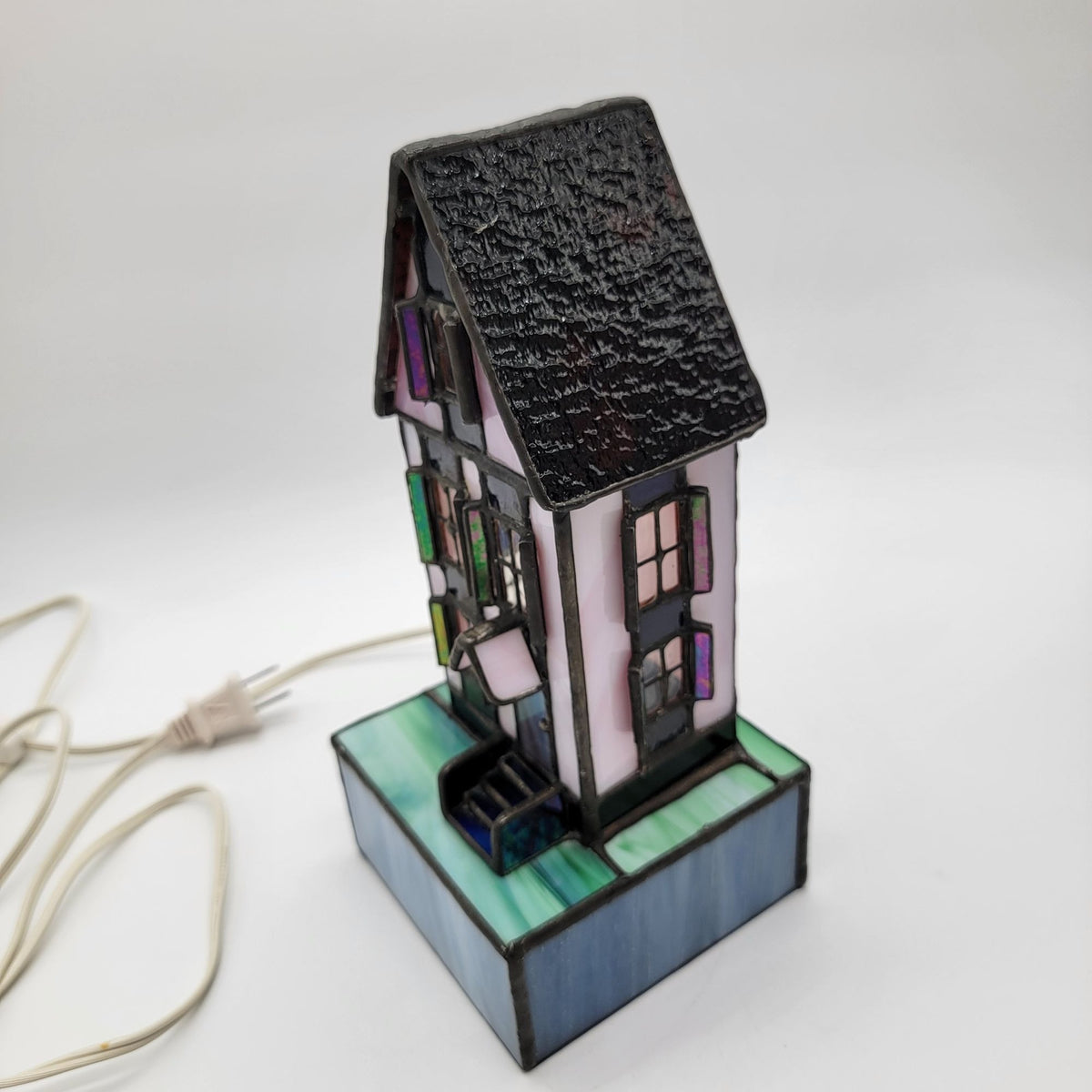 Forma Vitrum Tiffany Style Stained Glass House Lamp by Bill Job
