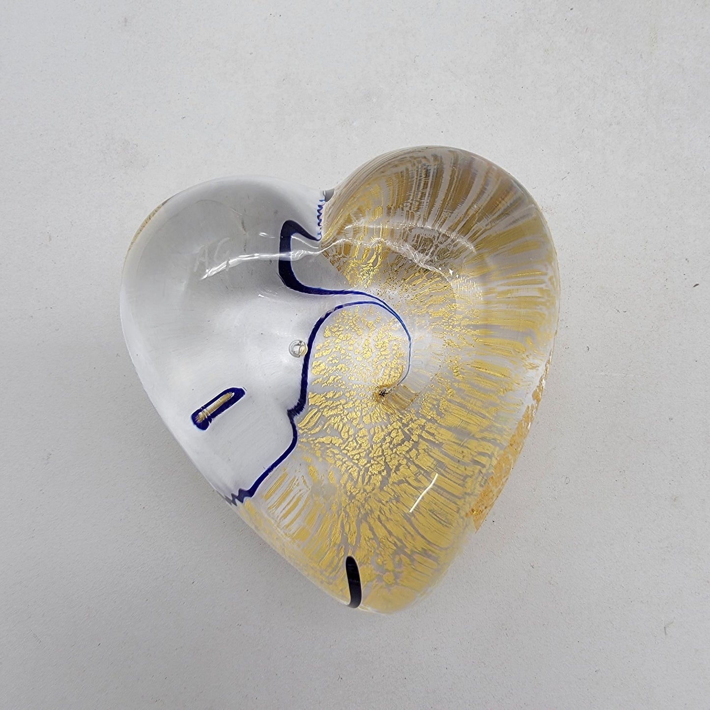 Vintage Robert Held Art Glass Heart Paperweight