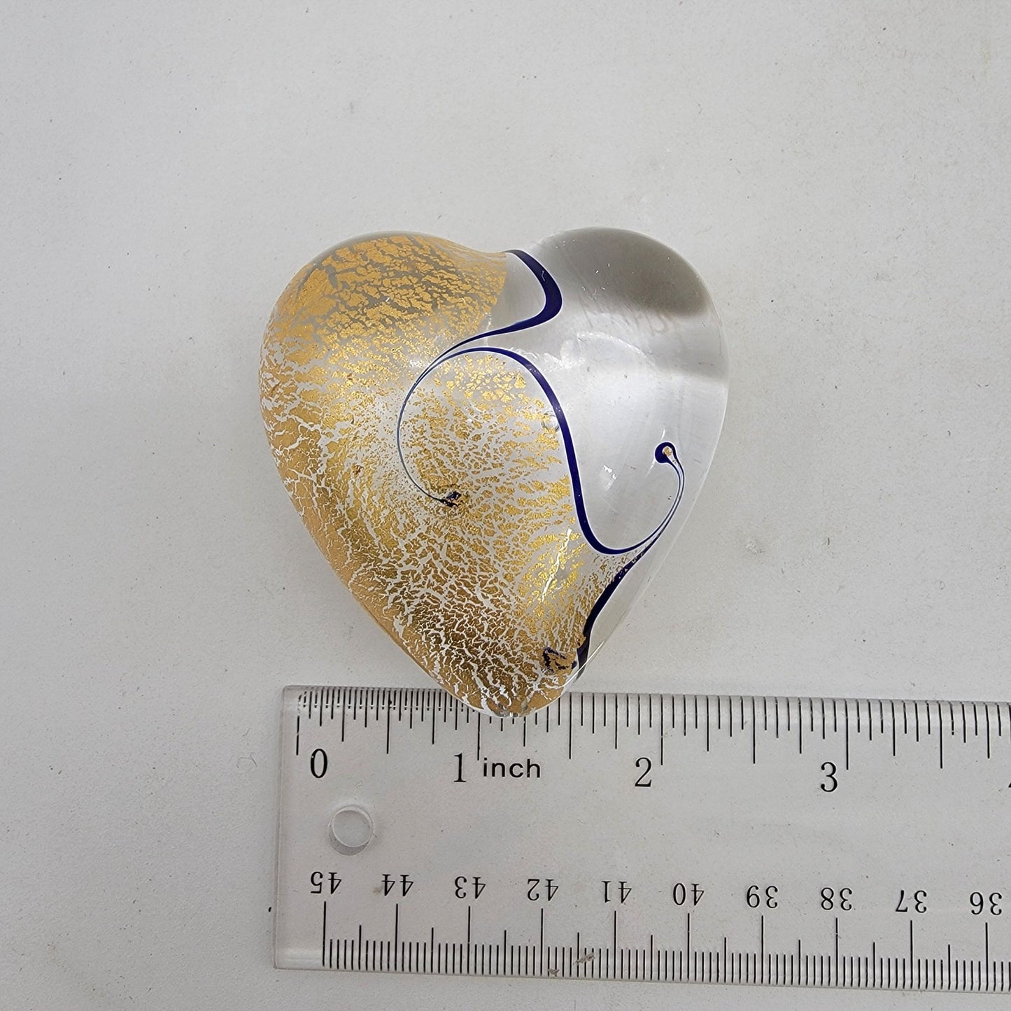 Vintage Robert Held Art Glass Heart Paperweight