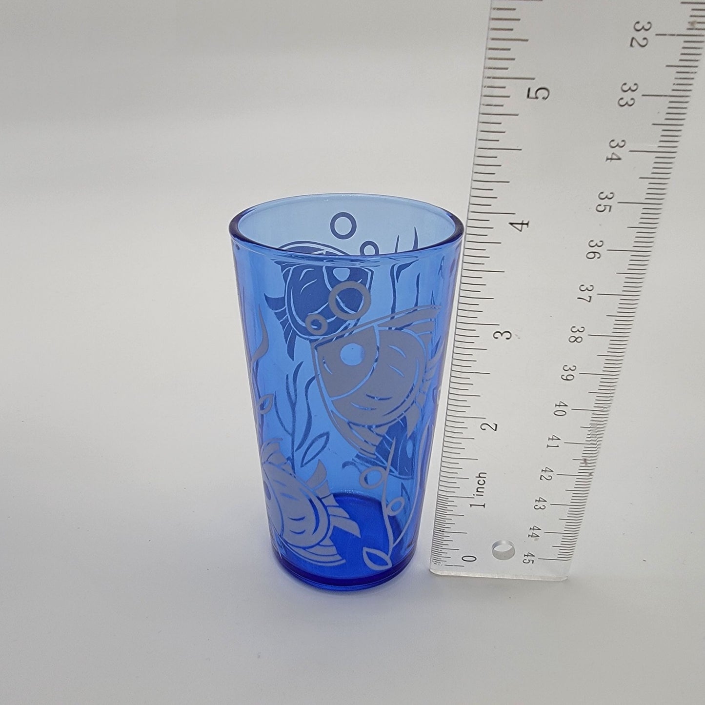 1930s Hazel Atlas Blue Glass Fish Cocktail Shaker Set of 5 Matching Glasses Sportsman Series