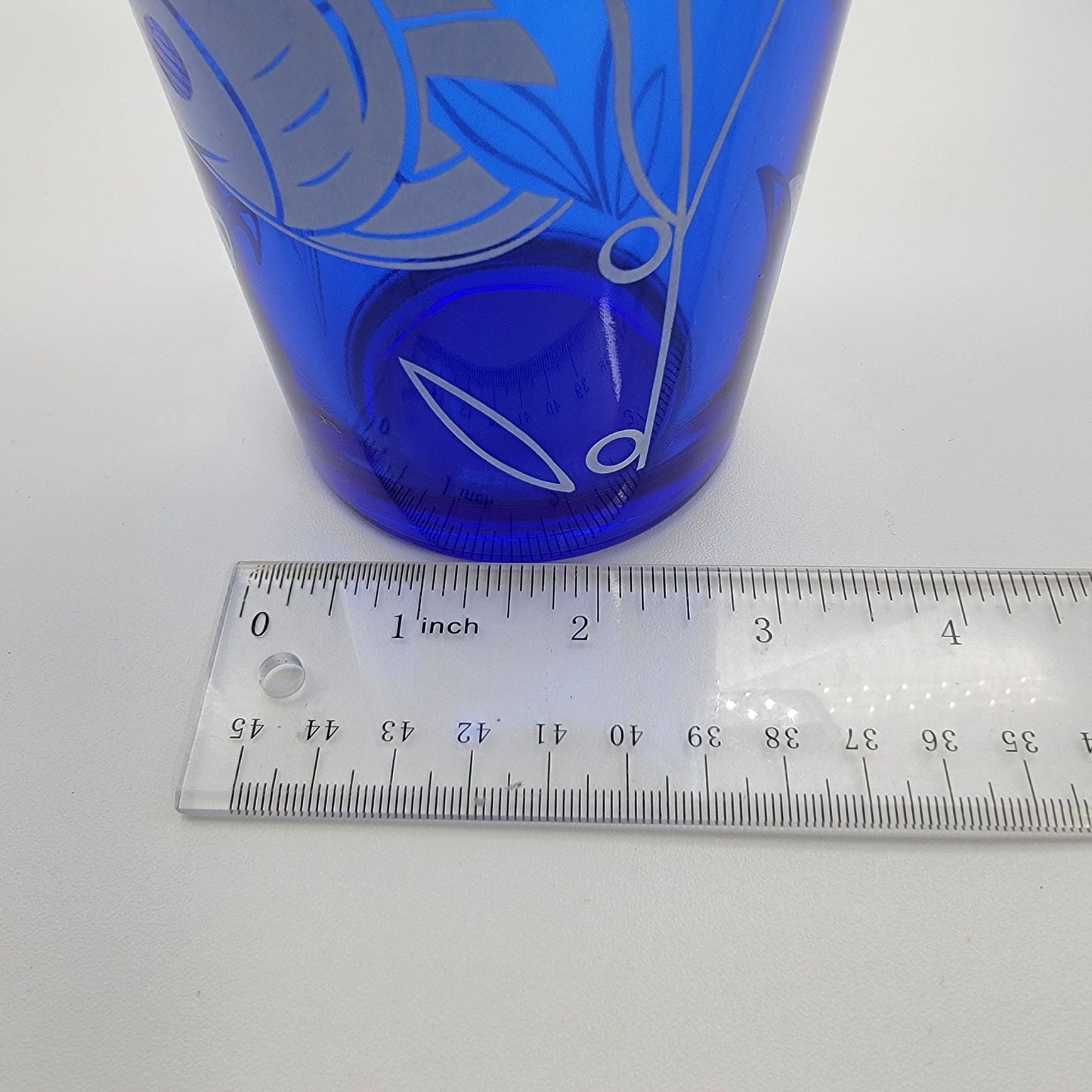 1930s Hazel Atlas Blue Glass Fish Cocktail Shaker Set of 5 Matching Glasses Sportsman Series