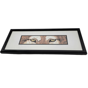The Predators Brown Wolf Eyes Framed Print By DK Dennis 1993 Horizontal Matted Art 2 Of 3 In Series
