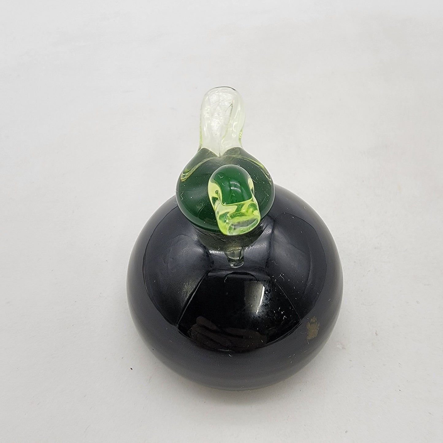 Vintage Art Glass Bird On Sphere Paperweight