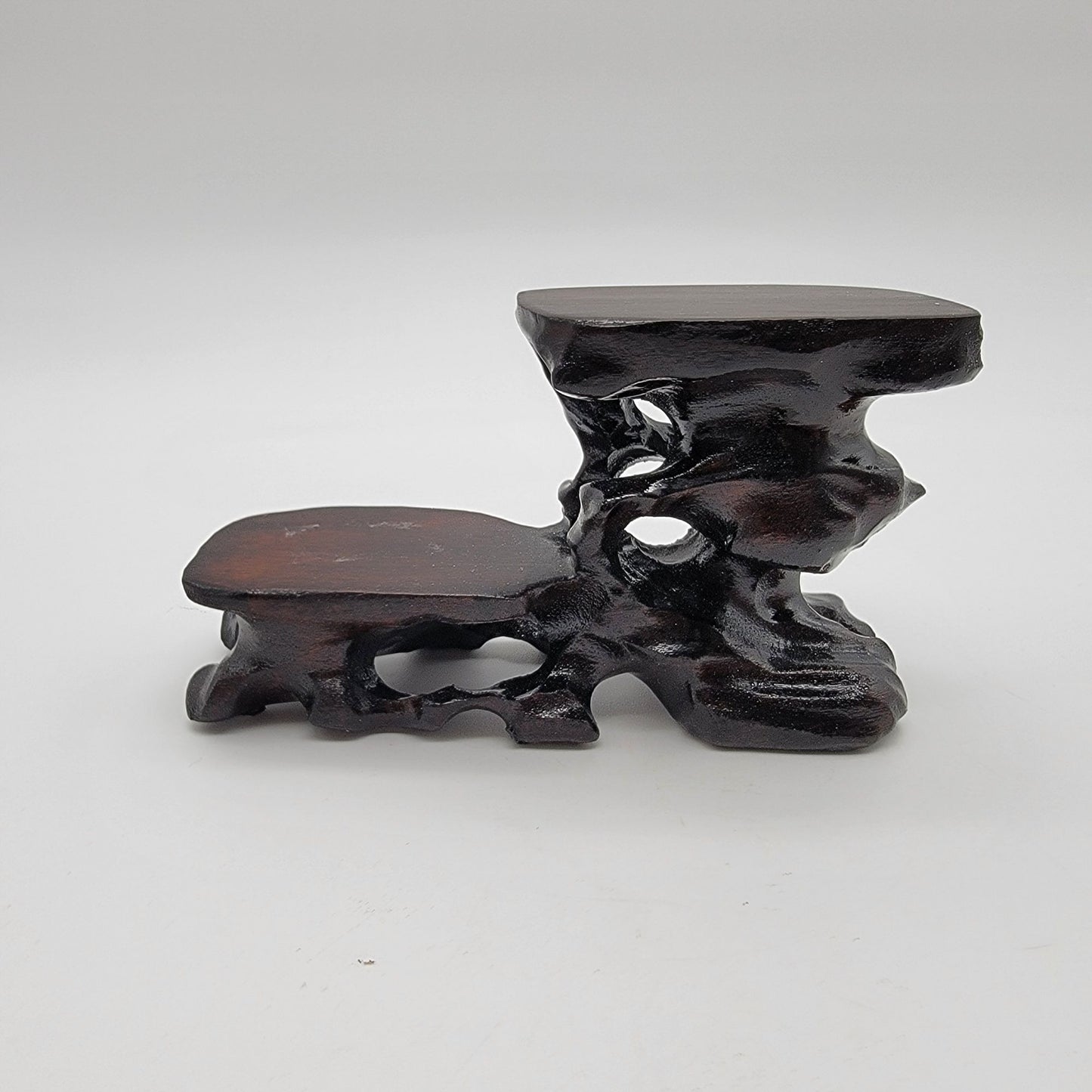 Pair Of Vintage Apocryphal Qianlong NianZhi Enameled Porcelain Snuff Bottles With Wood Stand