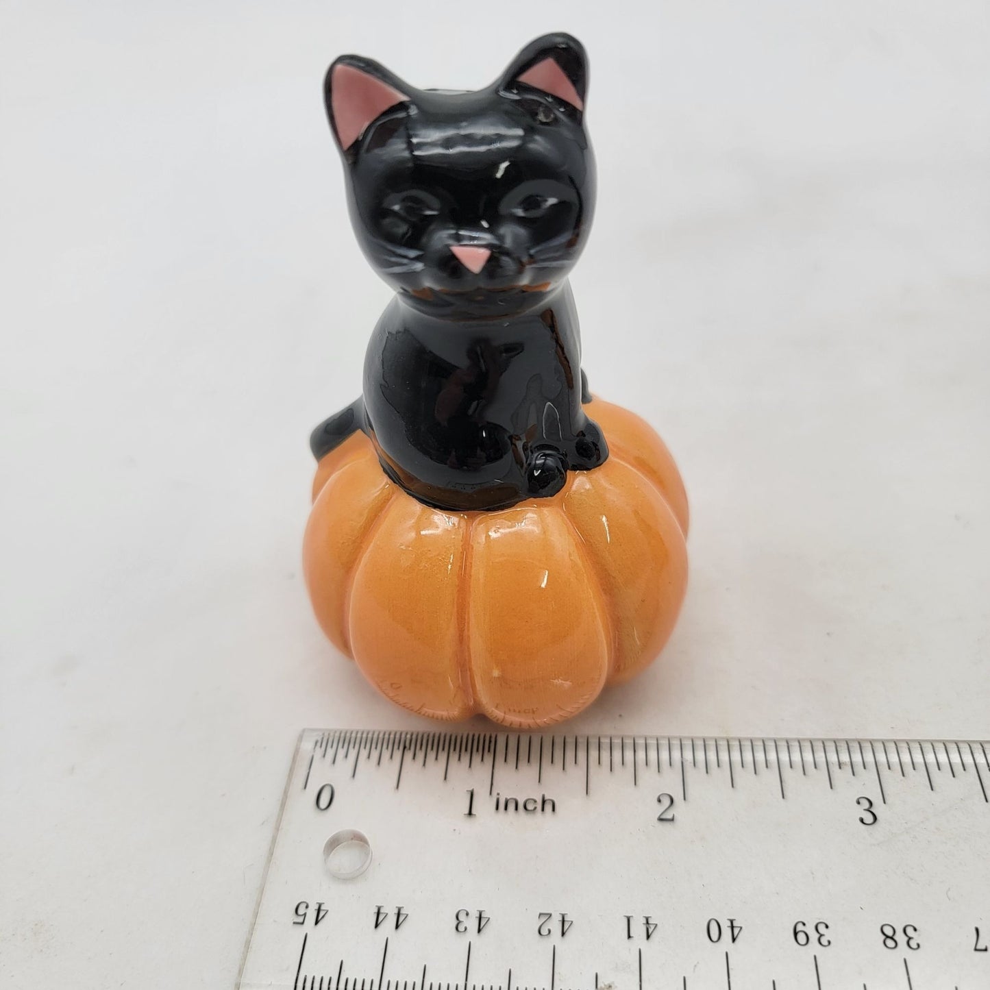 Black Cat On Pumpkin Salt & Pepper Shaker Set