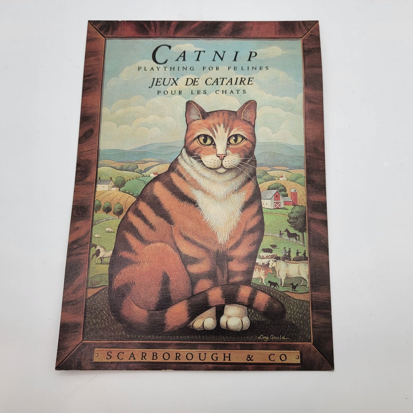 Catnip Offset Lithograph By Lucy Gould Cat Art Print
