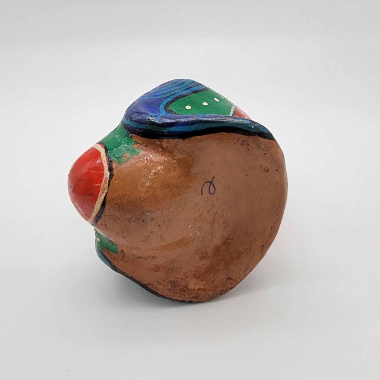 Vintage Hand-Painted Talavera Folk Art Frog Earthenware Sculpture