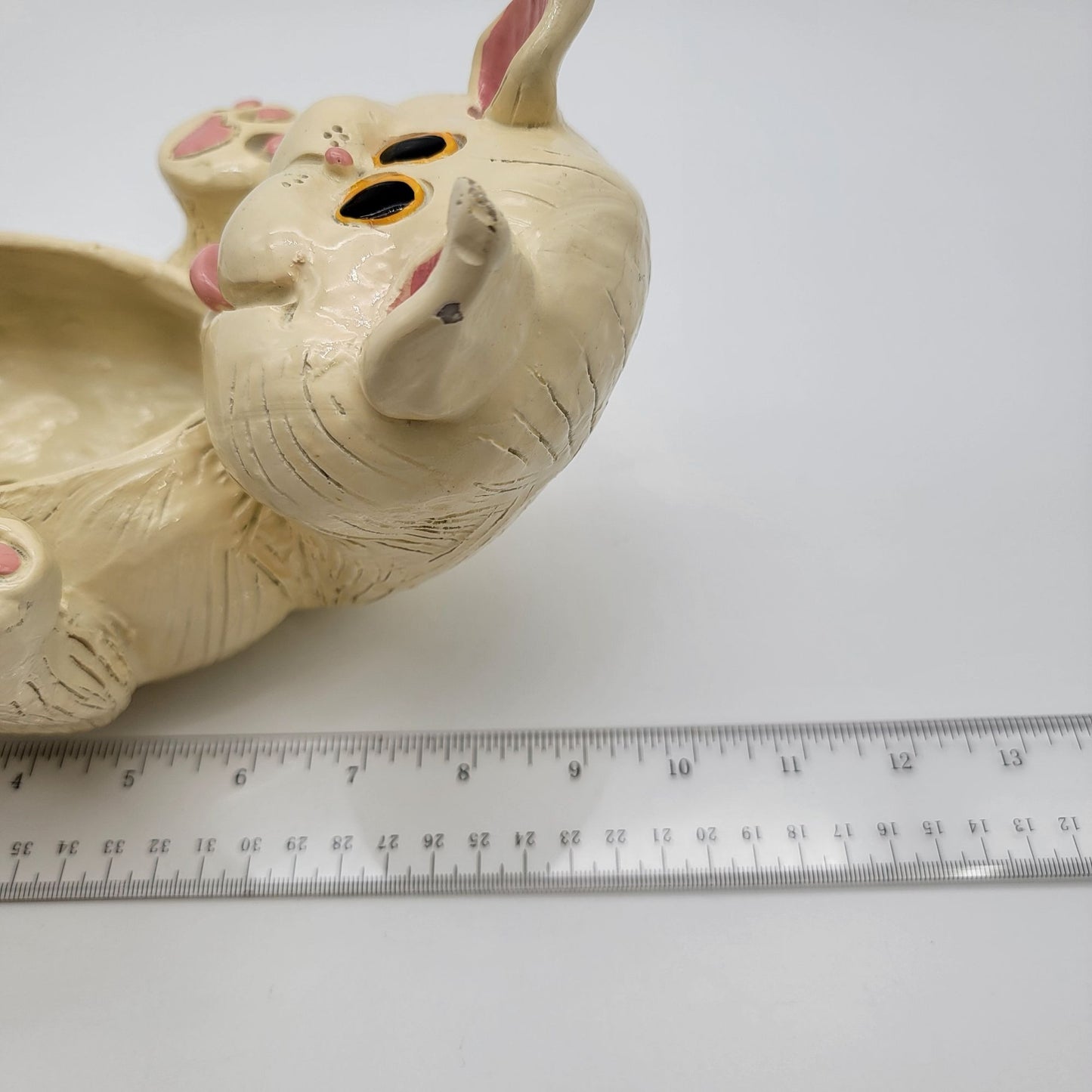 Vintage Exhart White Cat Planter Bowl