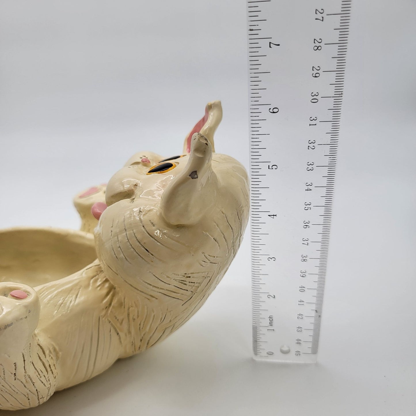 Vintage Exhart White Cat Planter Bowl