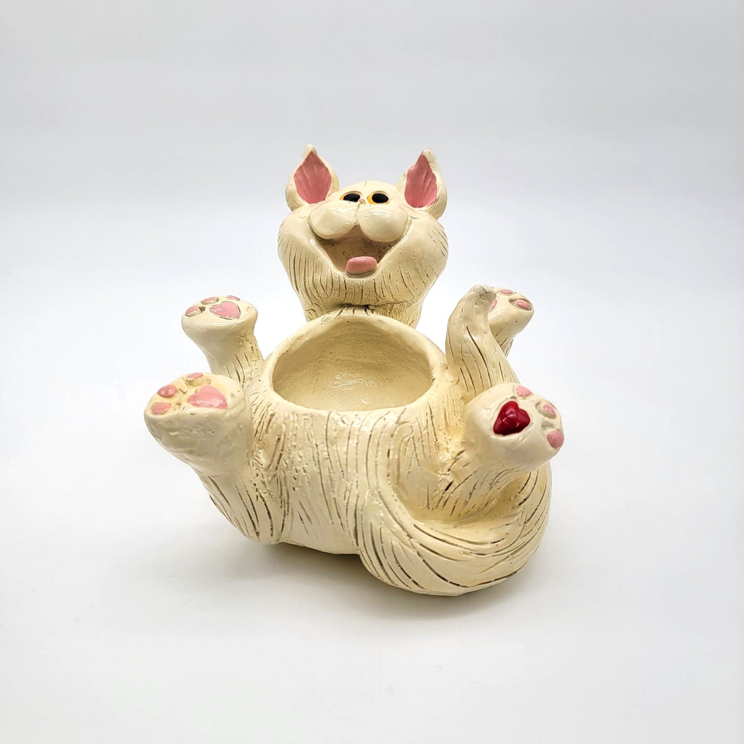 Vintage Exhart White Cat Planter Bowl