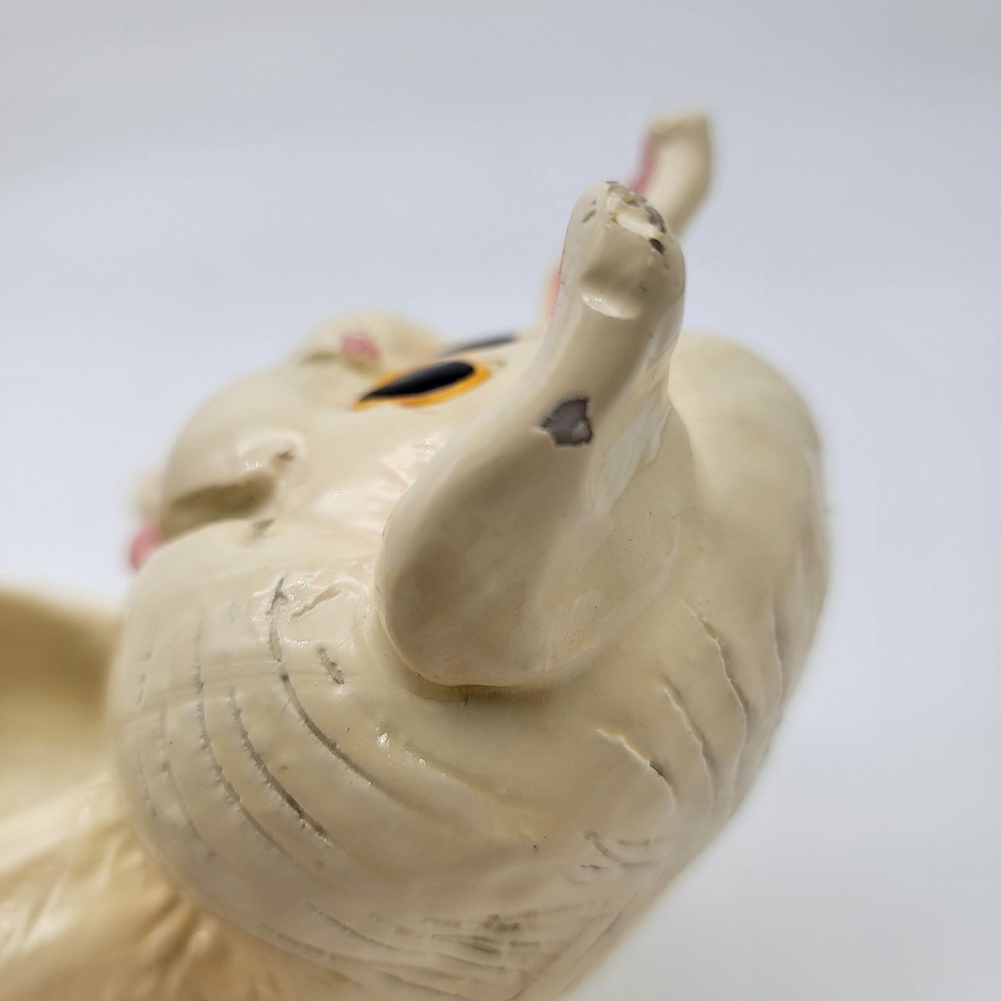 Vintage Exhart White Cat Planter Bowl