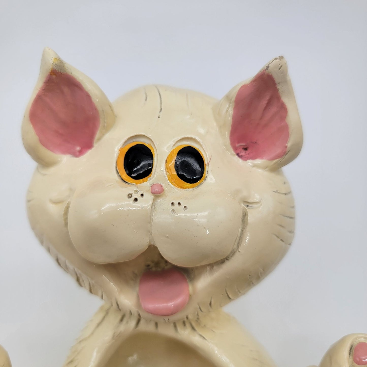 Vintage Exhart White Cat Planter Bowl