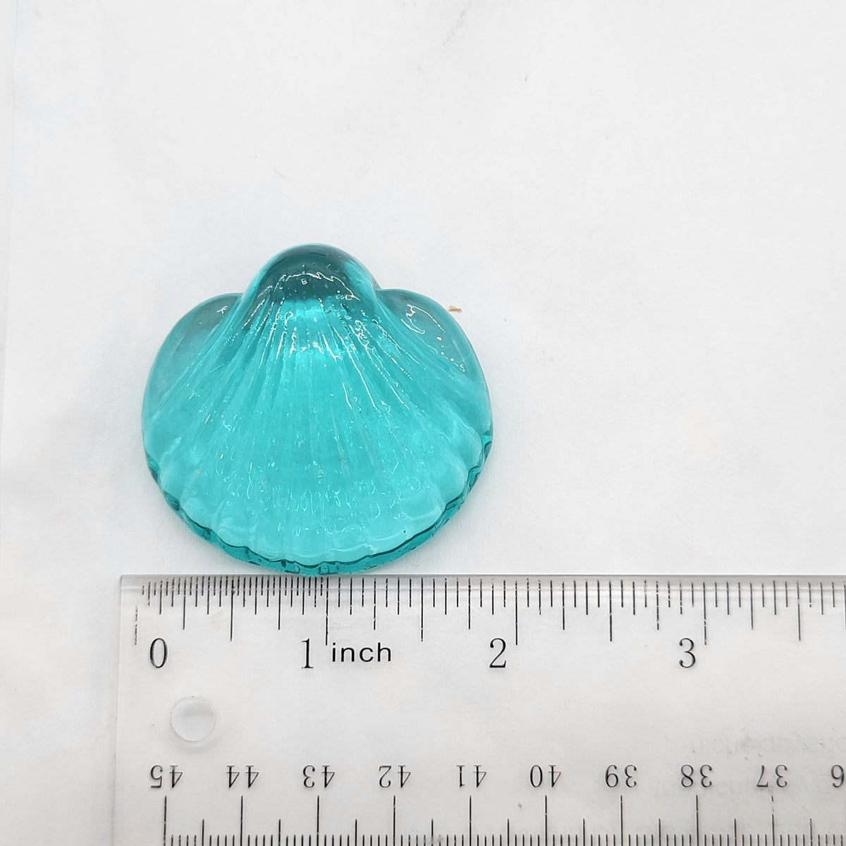 Vintage Ice Blue Glass Seashells Set Of 8