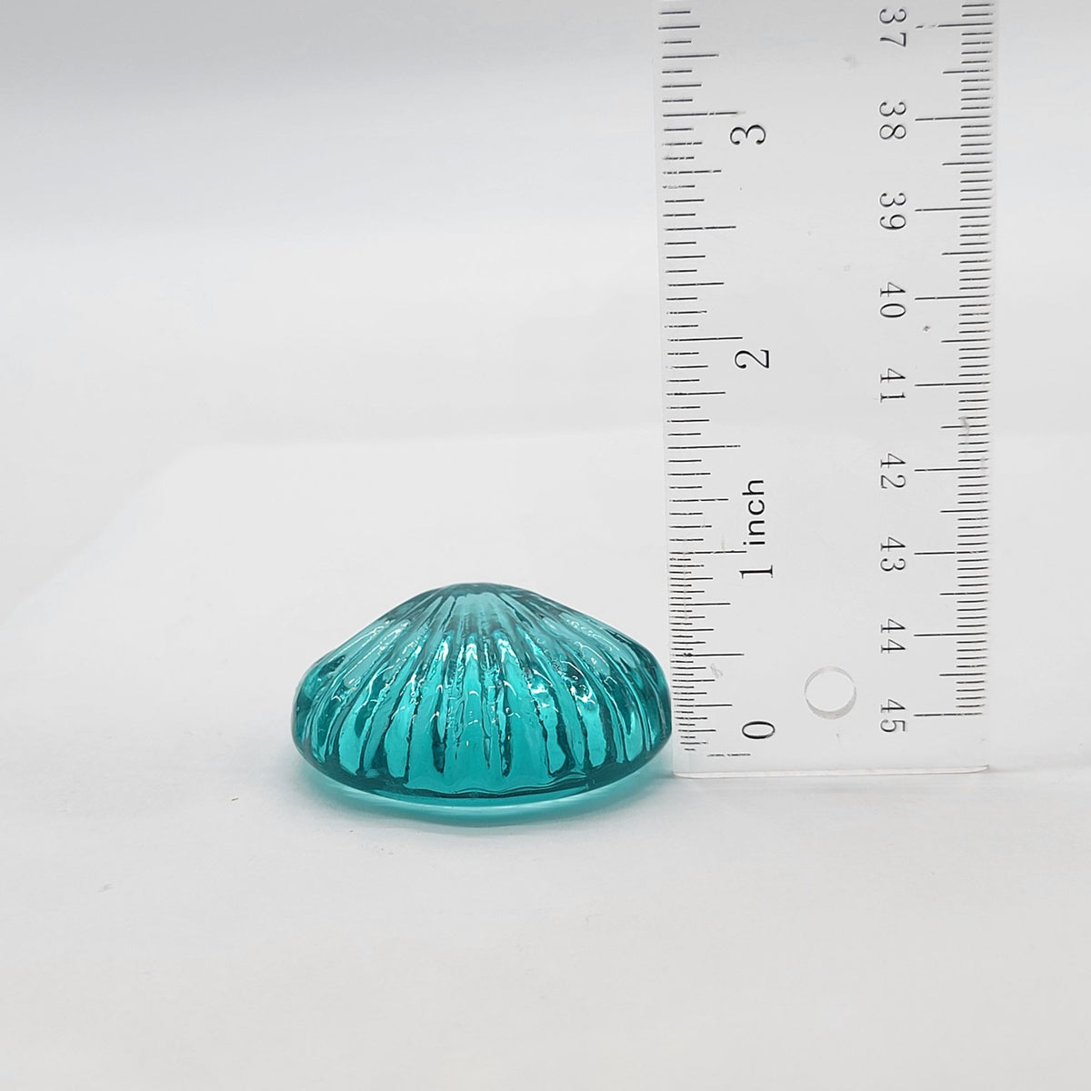 Vintage Ice Blue Glass Seashells Set Of 8
