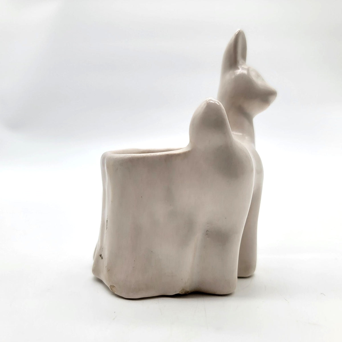 1940s White Royal Haeger Deer Fawn Planter
