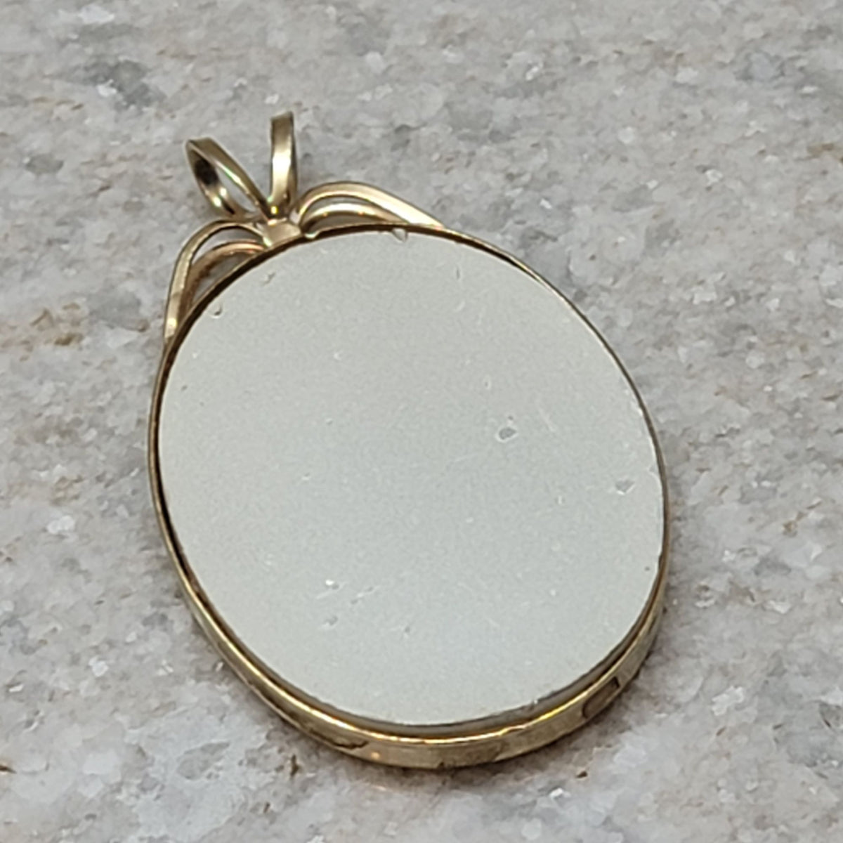 Vintage Oval Gold-Tone Rose Pendant