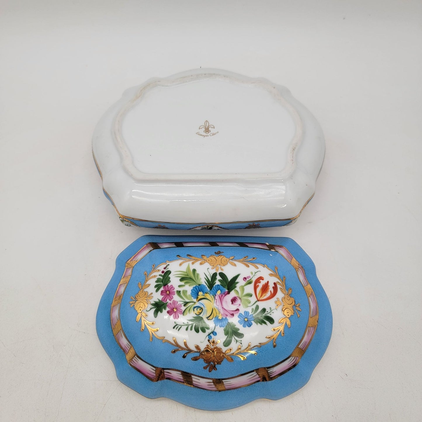 Hand-Painted Limoges France Porcelain Dresser Box