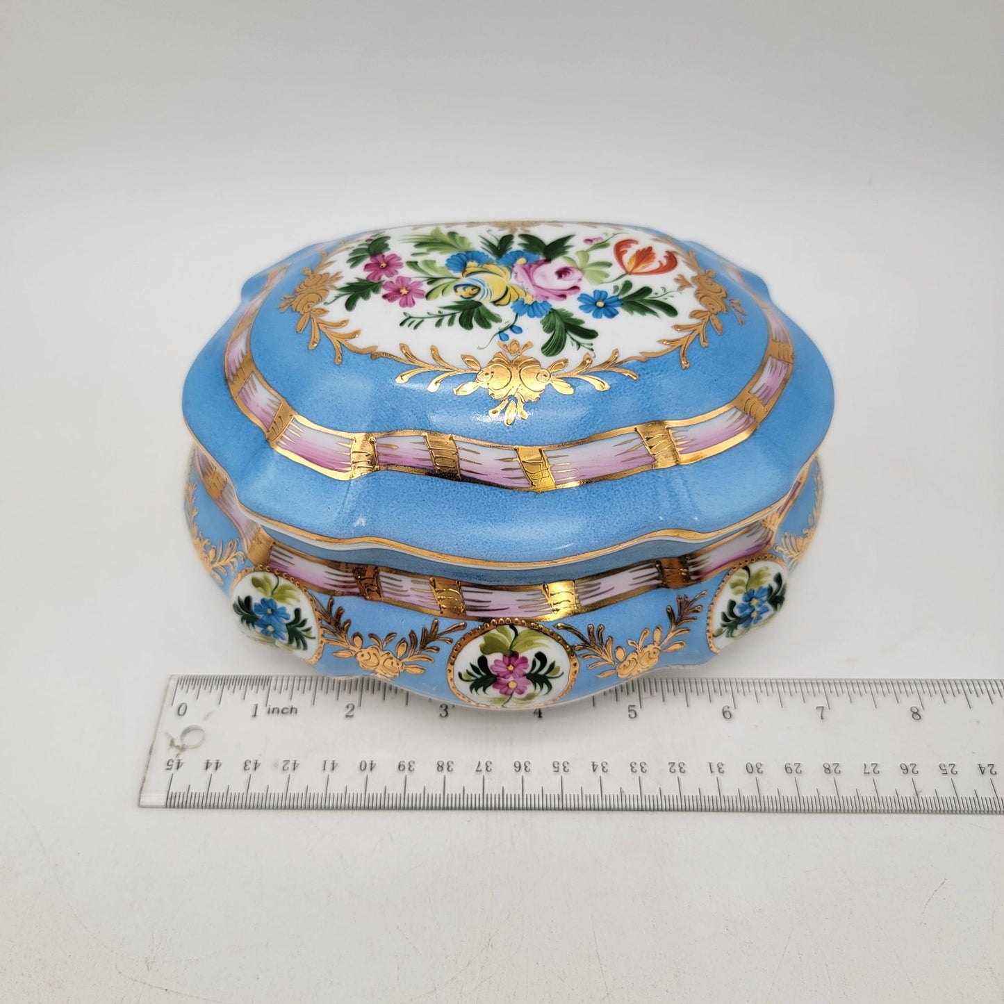 Hand-Painted Limoges France Porcelain Dresser Box