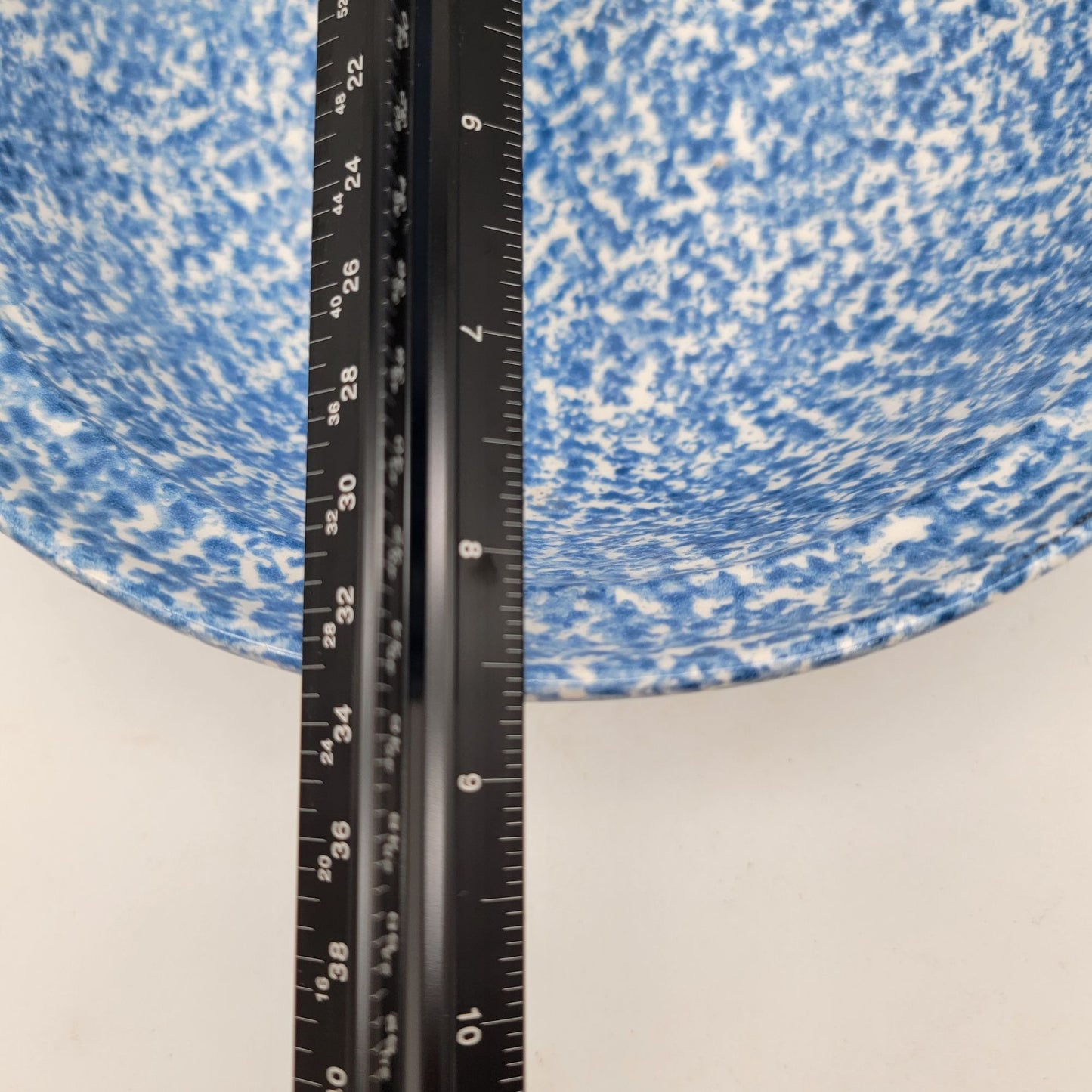 Vintage Blue & White Speckled Stoneware Bowl With Handles