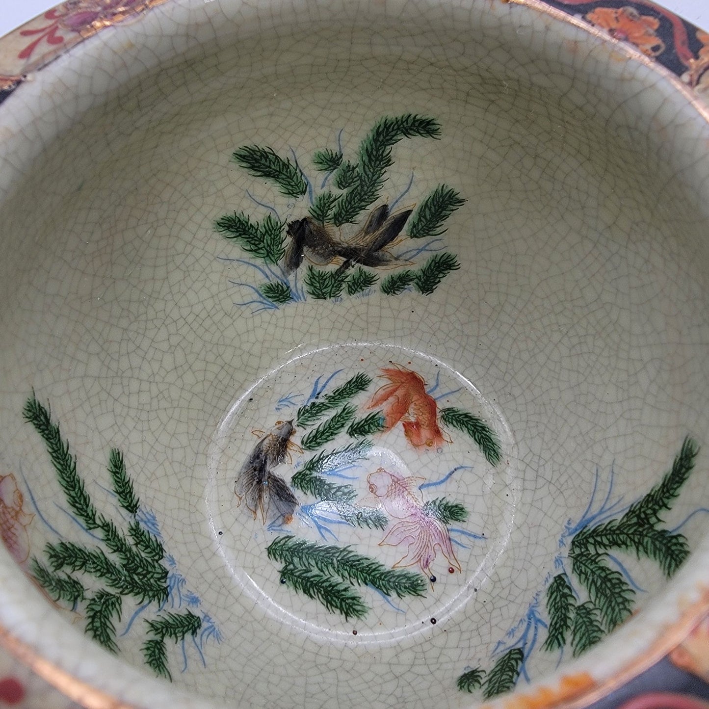 Vintage Signed Satsuma Geisha Mini Planter Pot