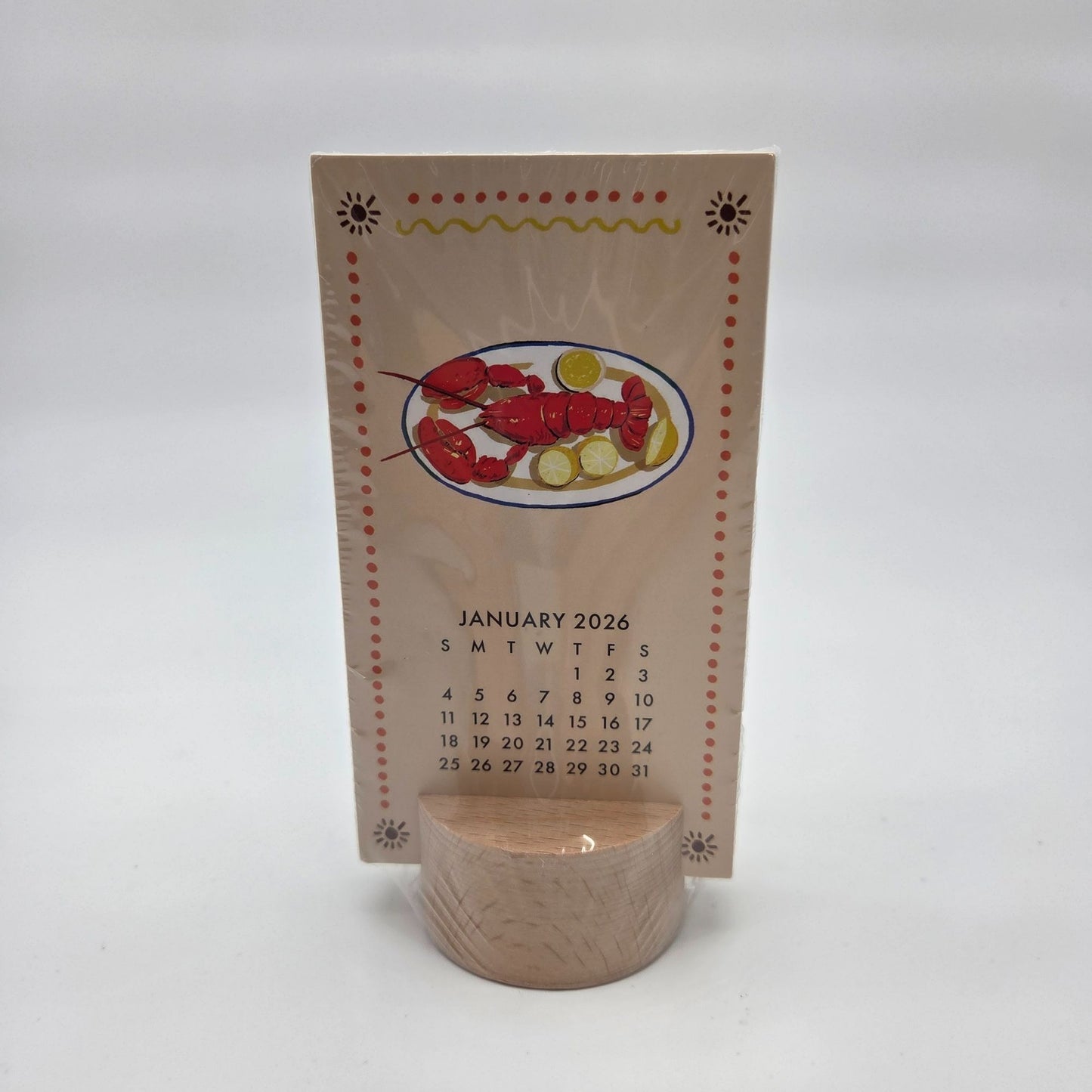 Molly & Rex 2026 12-Month Desk Calendar With Wooden Base