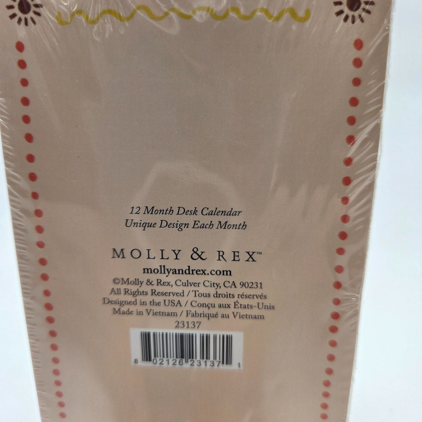 Molly & Rex 2026 12-Month Desk Calendar With Wooden Base