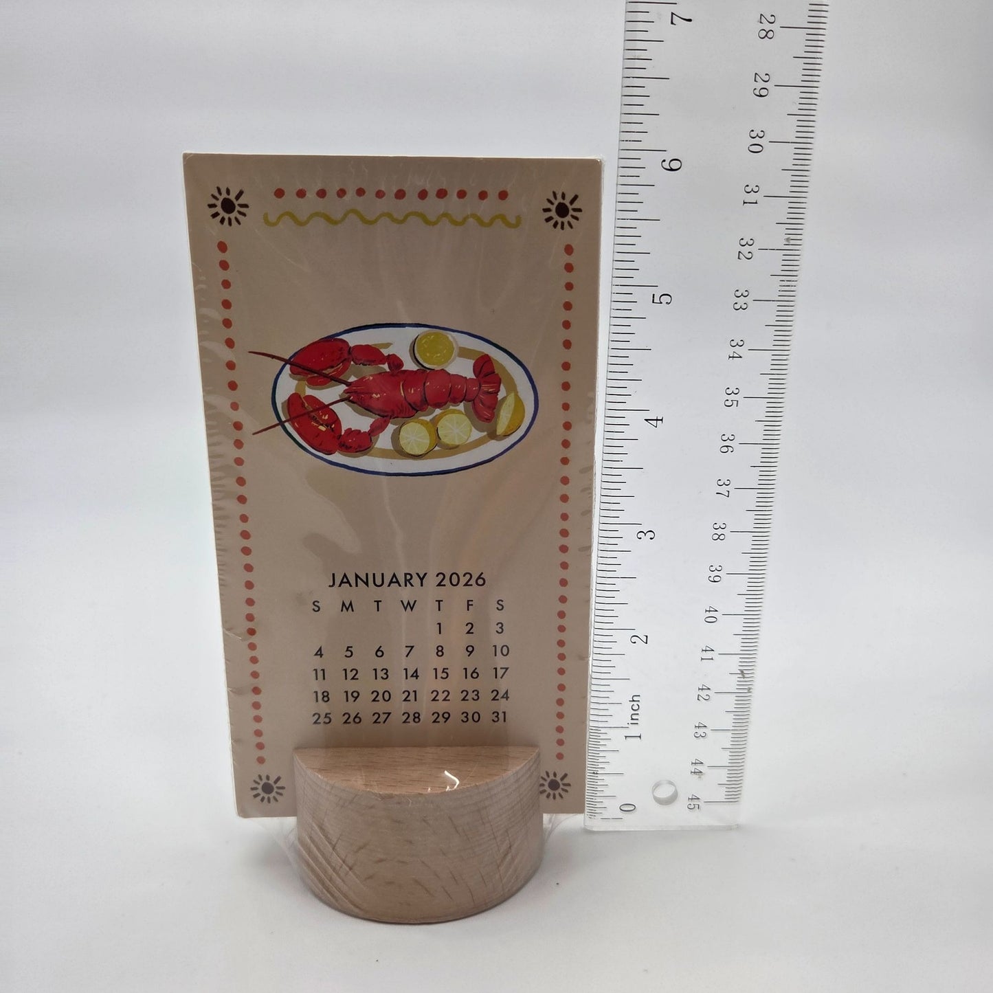 Molly & Rex 2026 12-Month Desk Calendar With Wooden Base