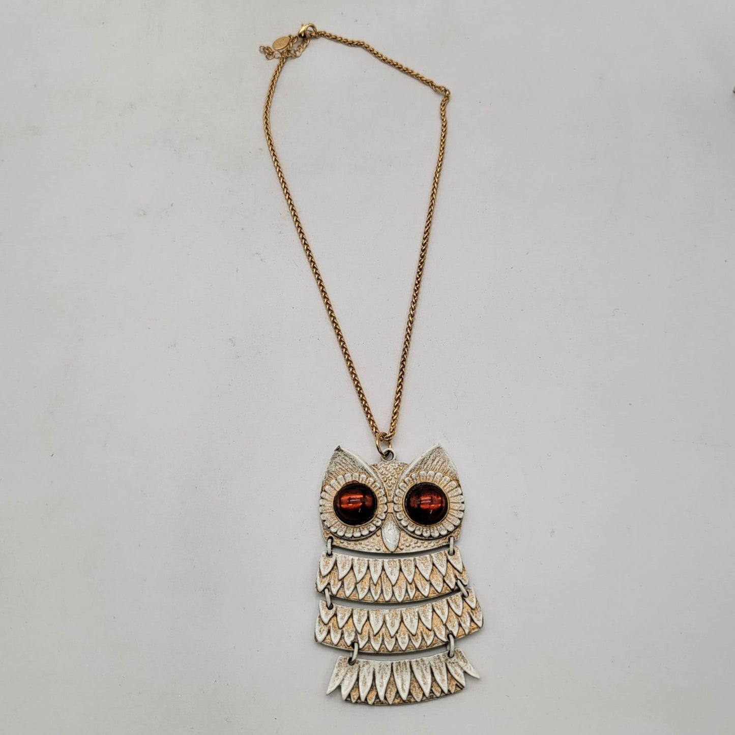 KJL Kenneth Jay Lane Articulated Owl Pendant Necklace
