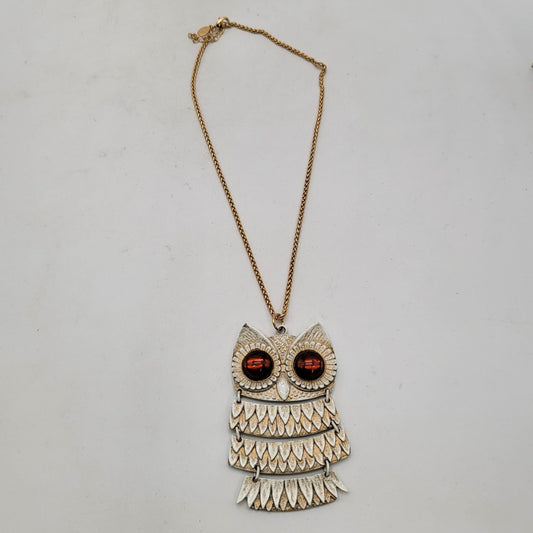 KJL Kenneth Jay Lane Articulated Owl Pendant Necklace