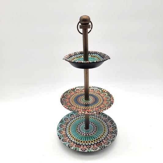 Boho World Market  Jewelry Trinket Tray Three Tiered Stand